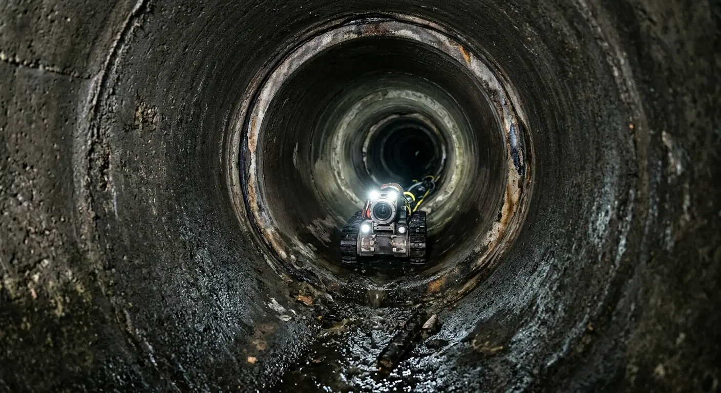 Robotic sewer camera inspecting pipe interior for Drain Snake Service in Alliance